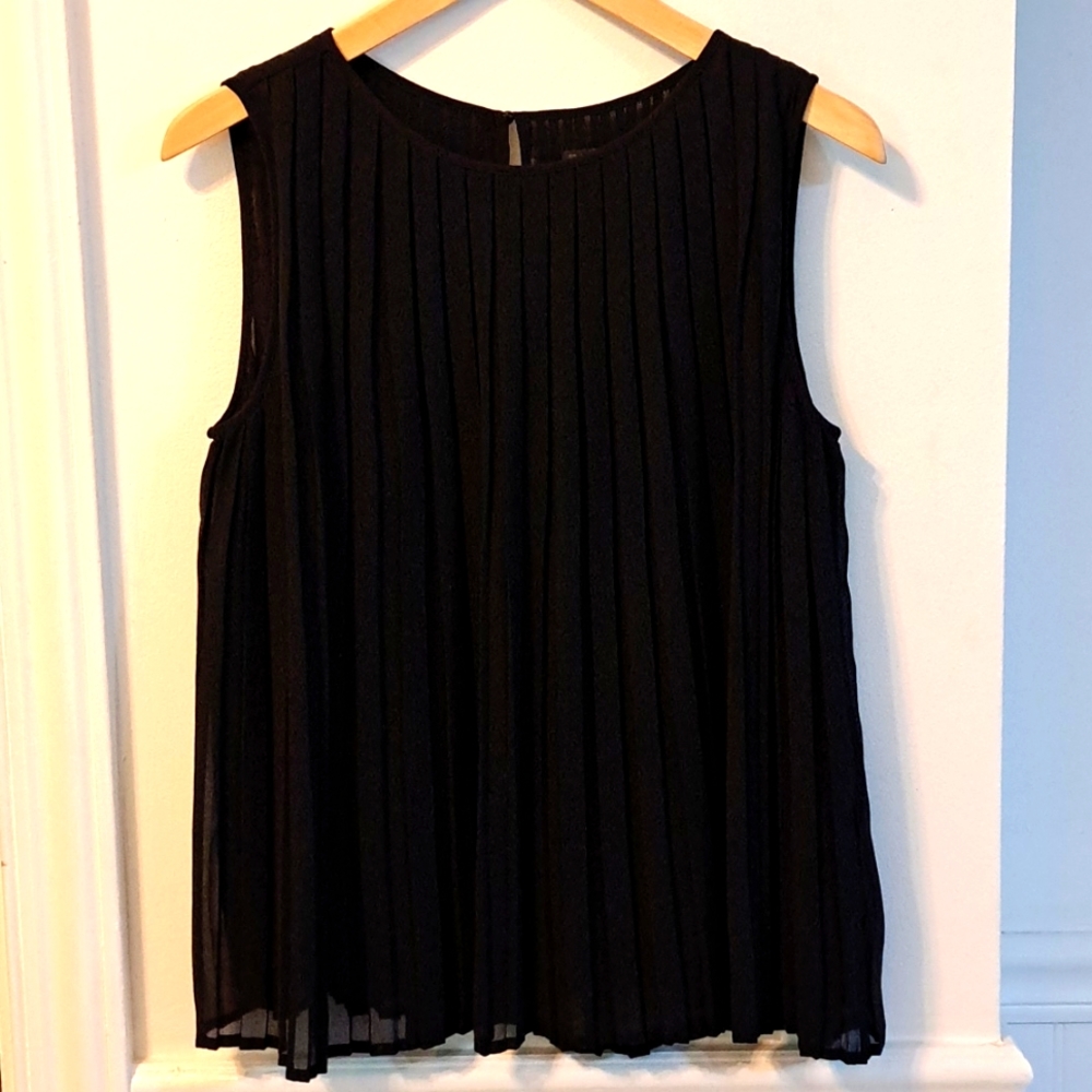Zara Basic Pleated Chiffon Sleeveless Top